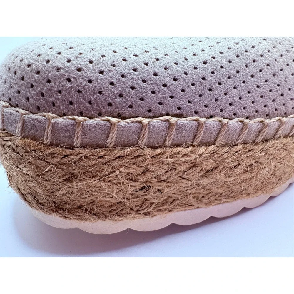 Dr. Scholls Sunray Grey Perforated Espadrille Platform Loafers Mens 9.5M NEW